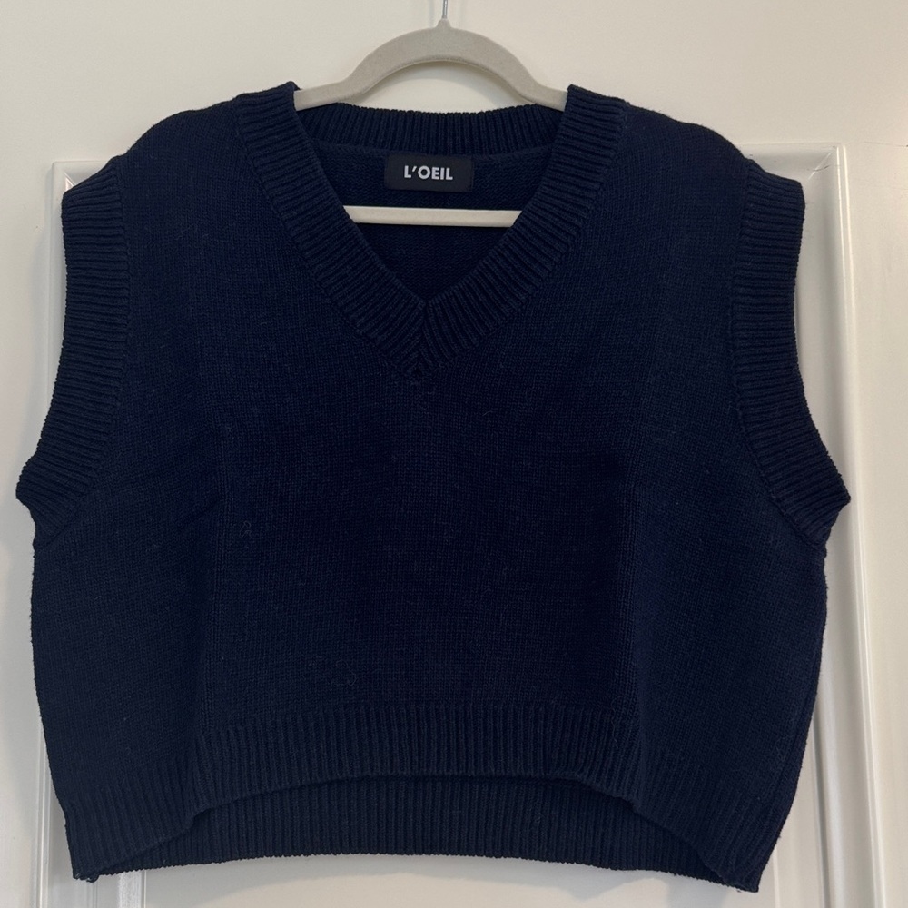 L'OEIL Navy Blue Knit Vest